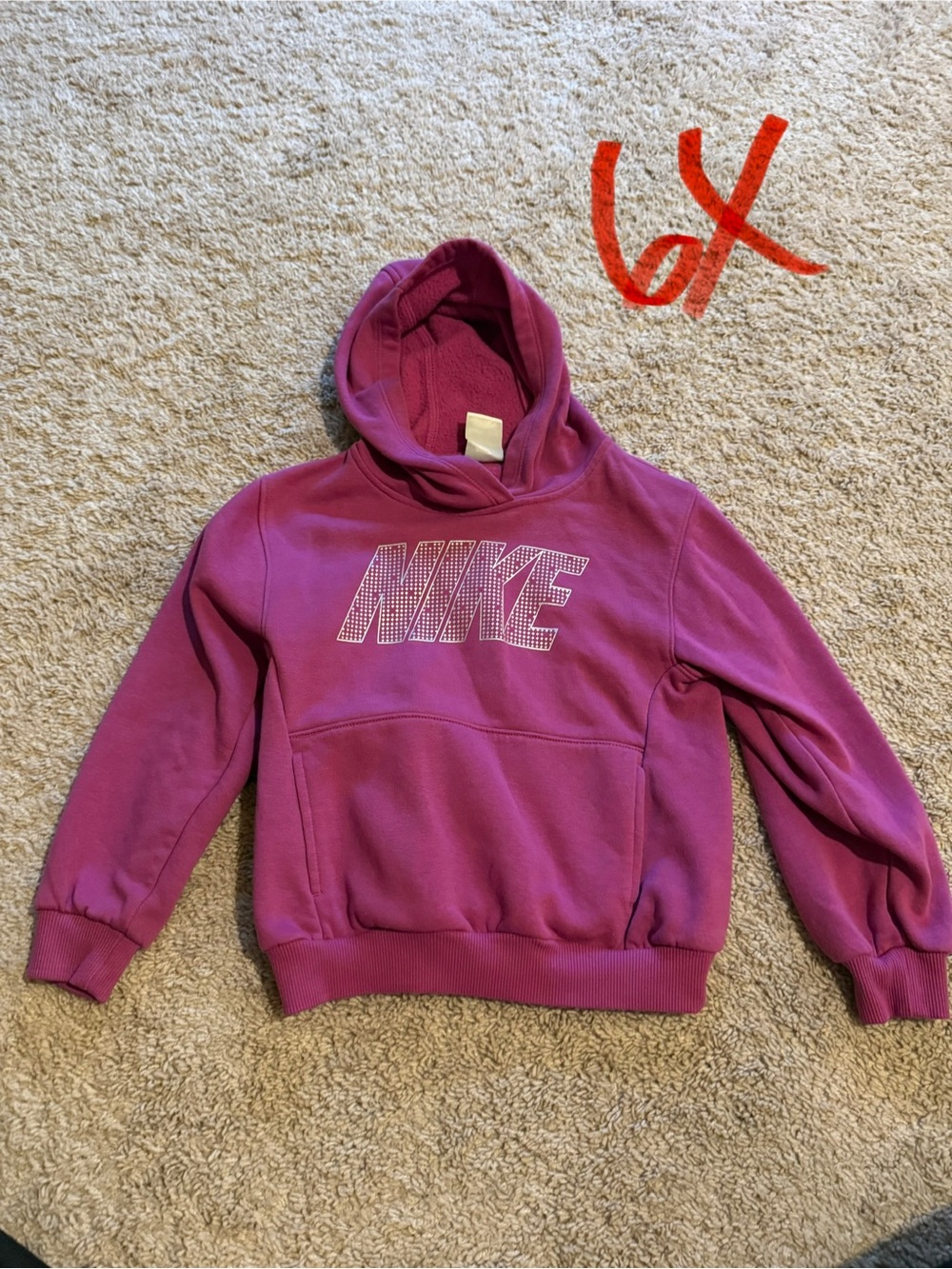 Nike Kids Raspberry Pink Pullover Hoodie